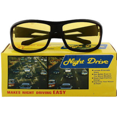 Yellow Night Vision Wrap-Around Unisex Sunglasses (Medium Size)