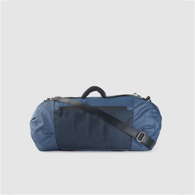 The Lifestyle Co x Discovery Adventures Unisex Navy Blue Brand Logo Print Duffel Bag