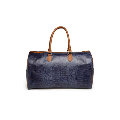 Navy Blue Textured Travel Bag