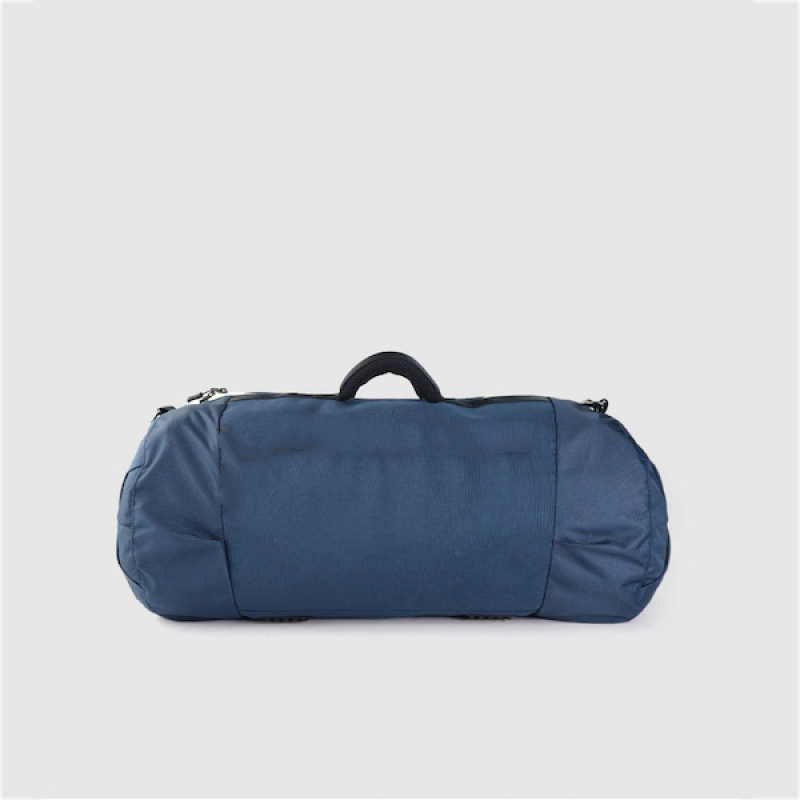 The Lifestyle Co x Discovery Adventures Unisex Navy Blue Brand Logo Print Duffel Bag